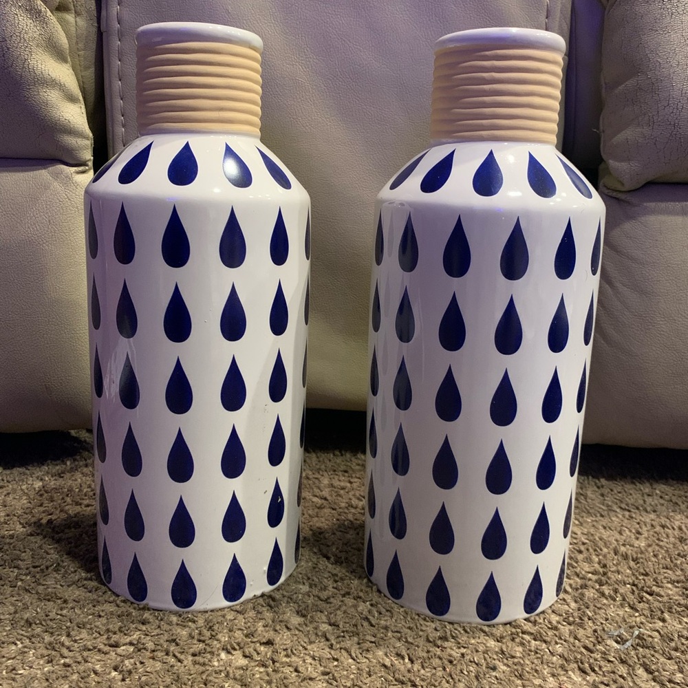 Blue and White Ceramic Vases set